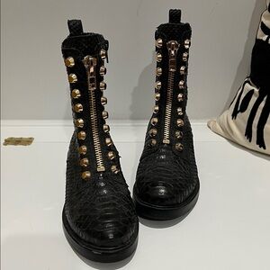 Jeffrey Campbell Black Studded Ankle Boots